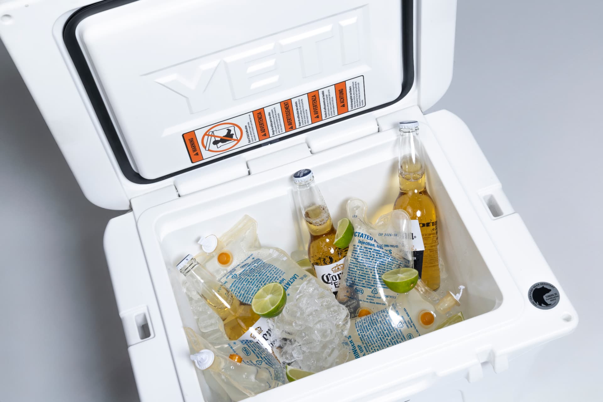 Quenchd IV hydration bags packed on ice for a group event